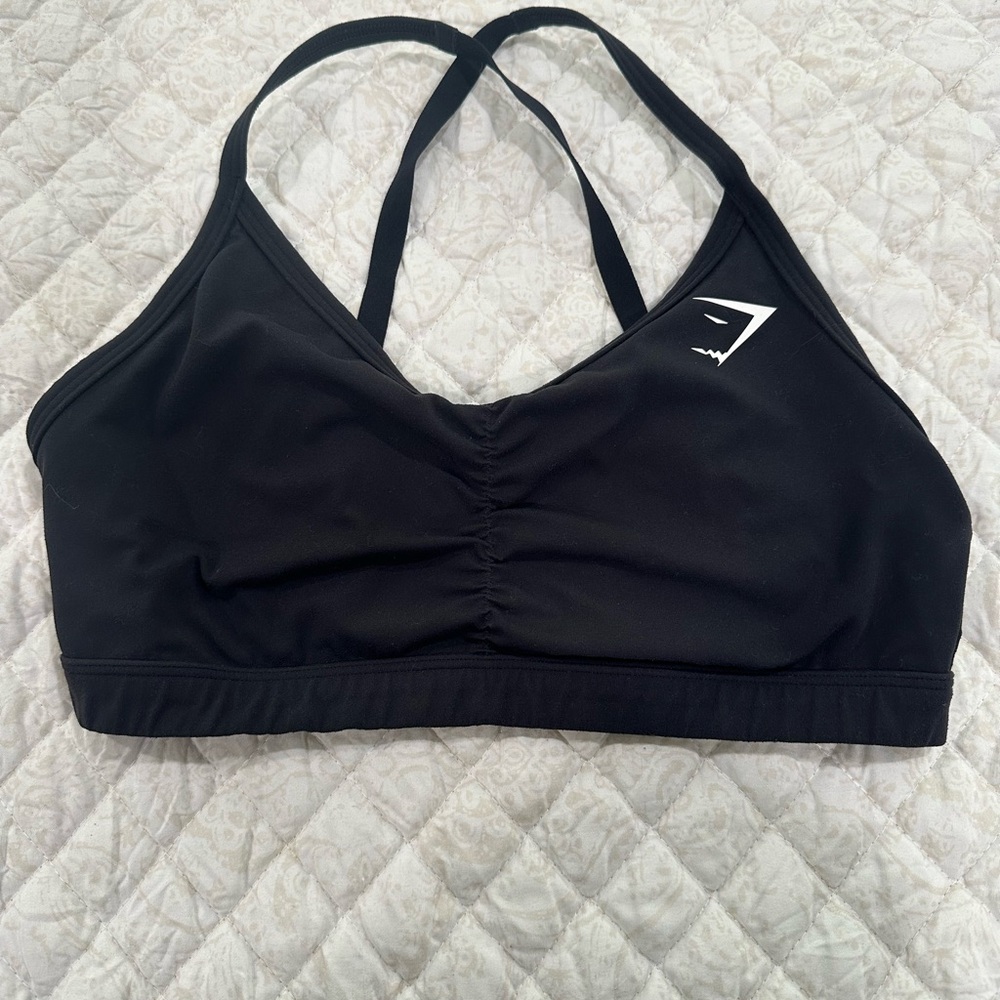 Gymshark Black Sports Bra with Logo